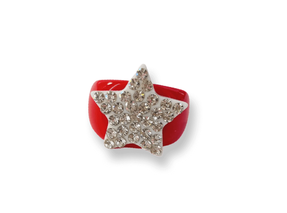 Classic Large Crystal Star Ring