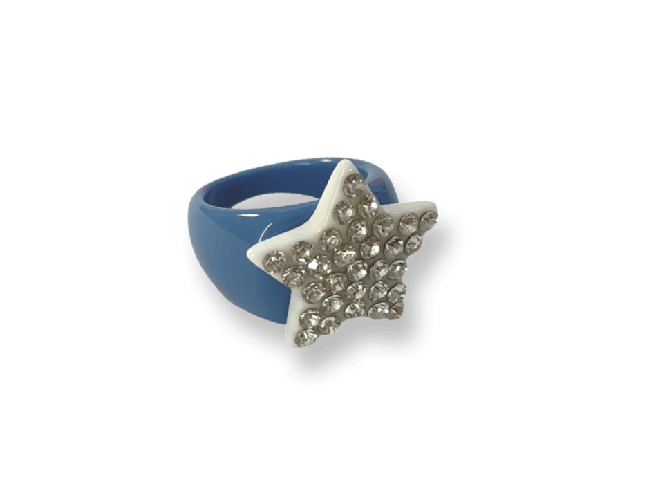 Classic Large Crystal Star Ring