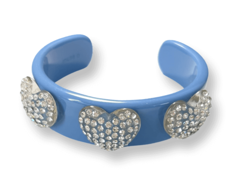 Crystal Heart Wide Cuff