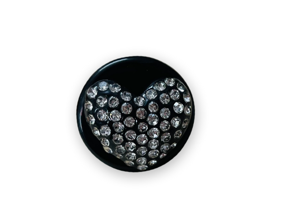 Large Crystal Heart Circle Ring