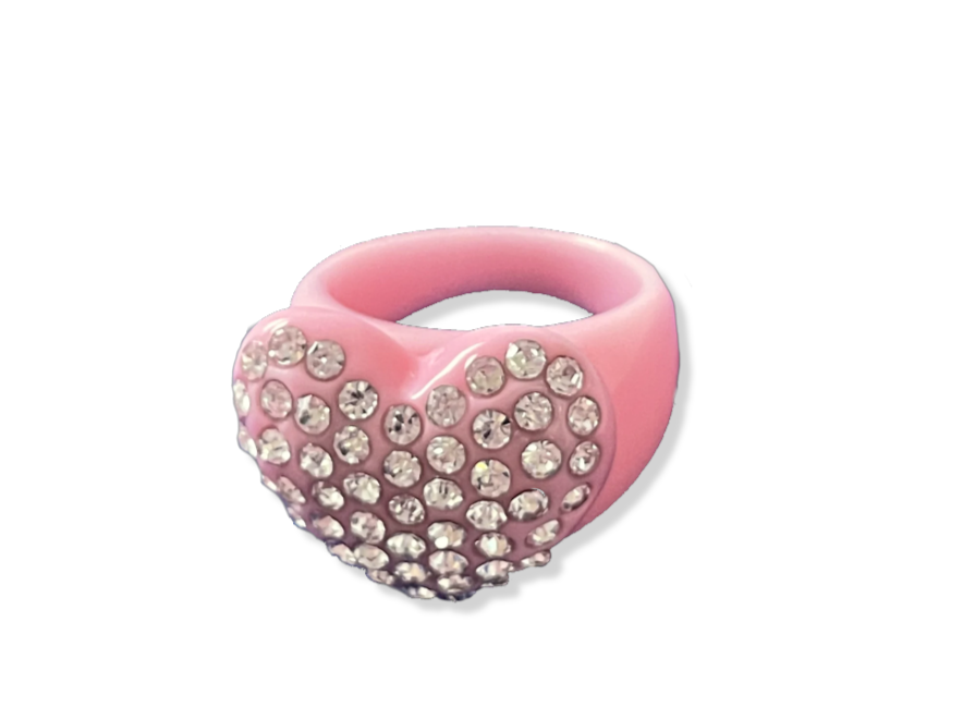 Large Crystal Heart Classic Ring