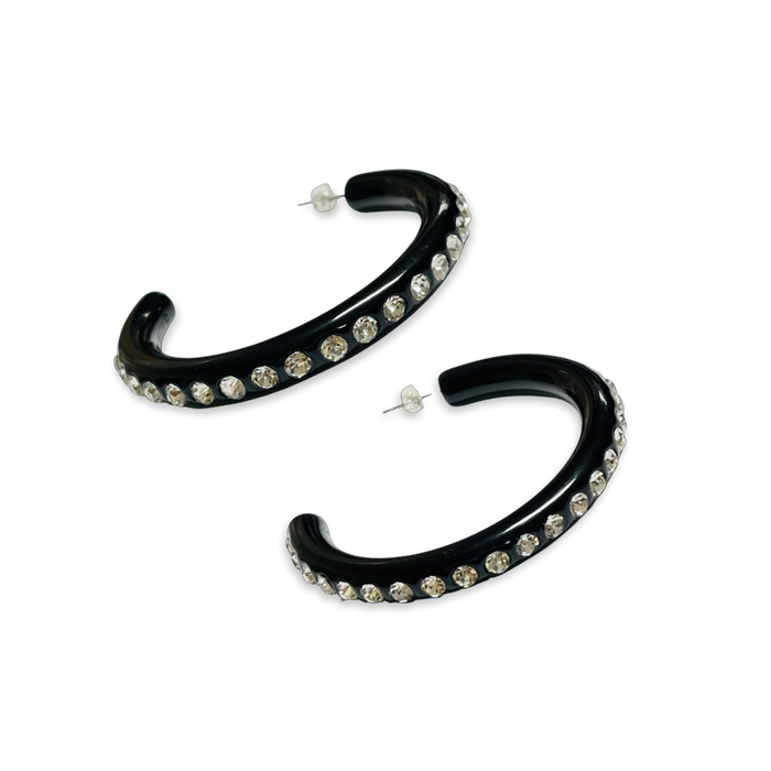 Extra Large Crystal Hoop Earrings