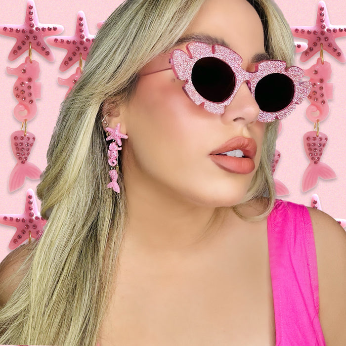 Crystal Sea Life Dangle Earrings