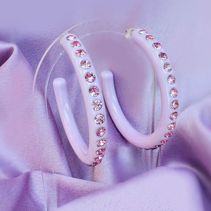 Extra Large Crystal Hoop Earrings