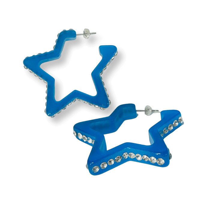 Crystal Star Hoop Earrings