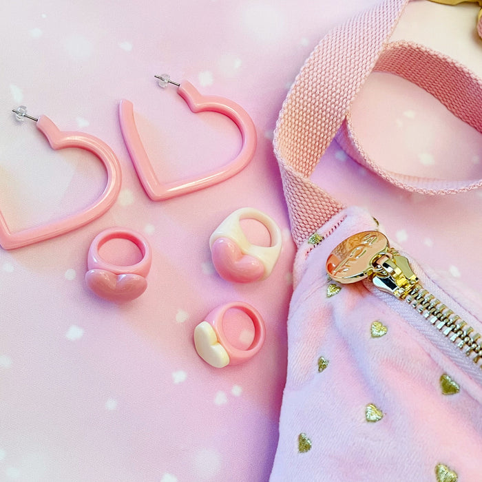 Large Acrylic Heart Hoop Earrings
