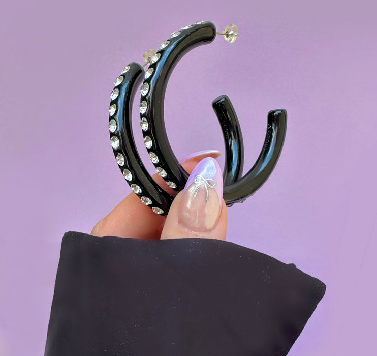 Extra Large Crystal Hoop Earrings