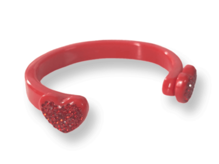 Small Crystal Hearts Cuff Bracelet