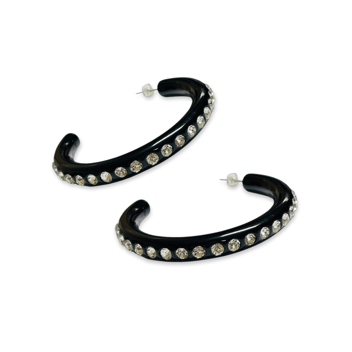 Extra Large Crystal Hoop Earrings