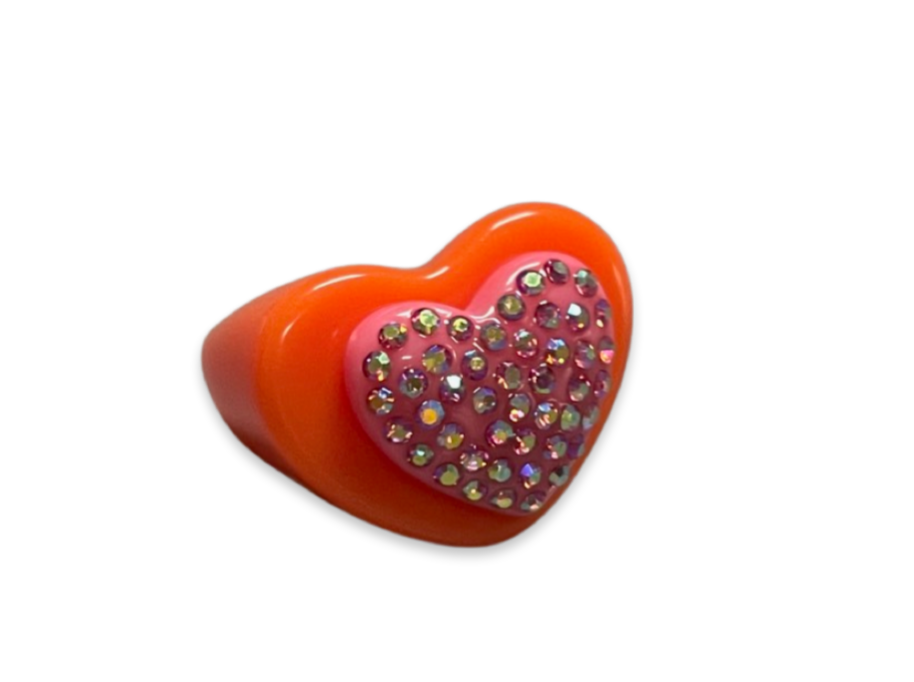 Heart Base Crystal Heart Ring