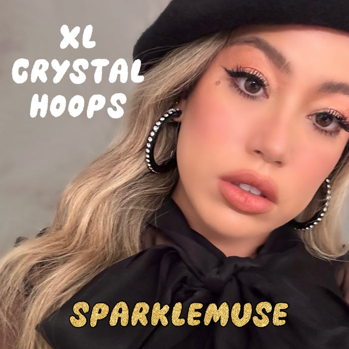Extra Large Crystal Hoop Earrings