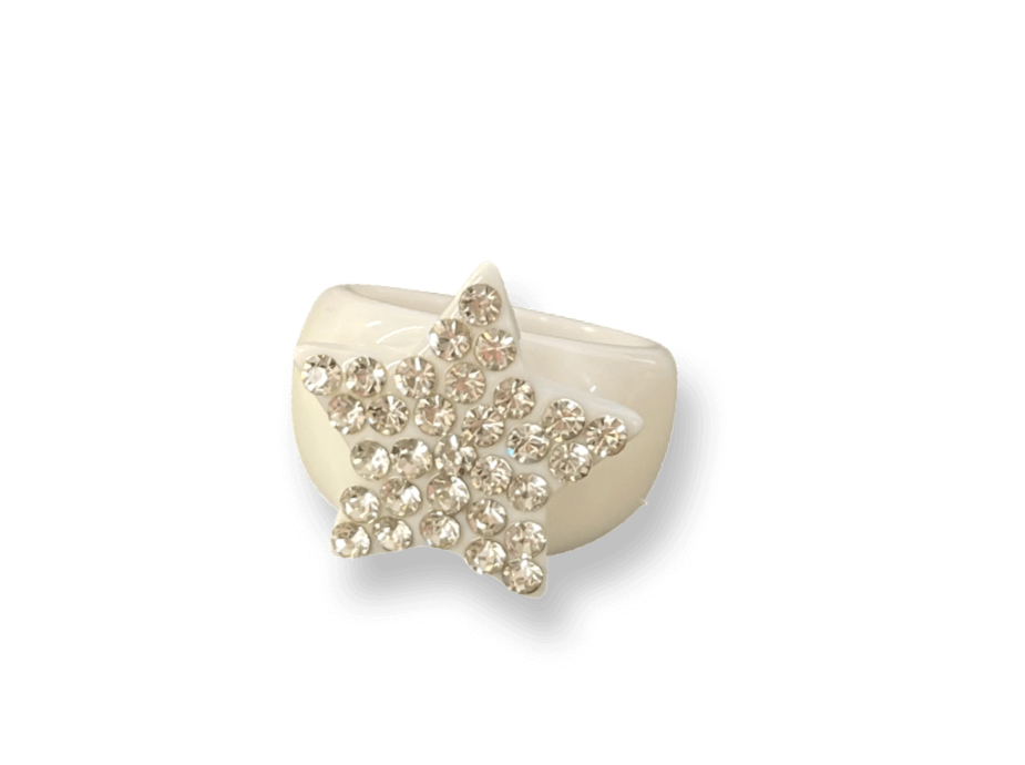 Classic Large Crystal Star Ring