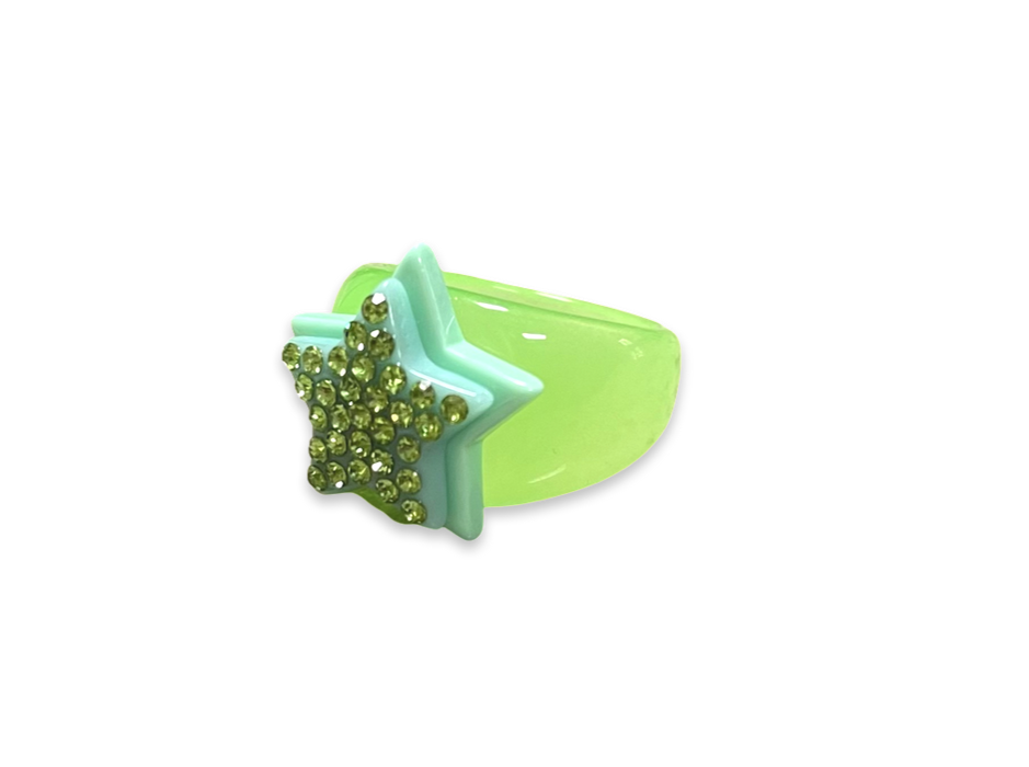 Classic Stacked Crystal Star Ring