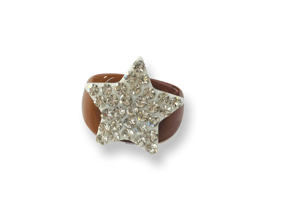 Classic Large Crystal Star Ring