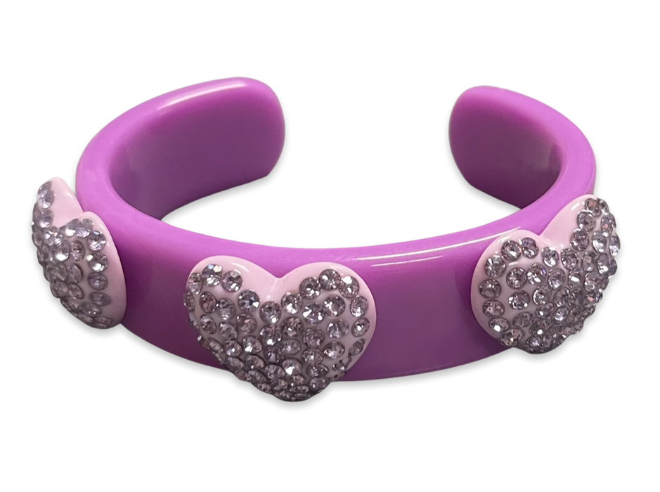 Crystal Heart Wide Cuff