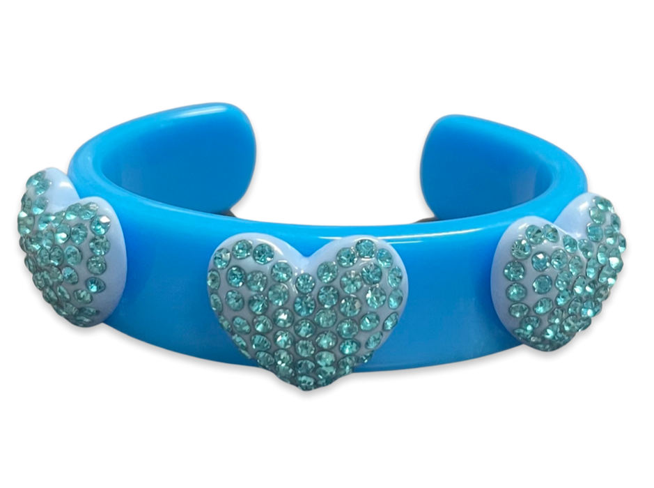 Crystal Heart Wide Cuff