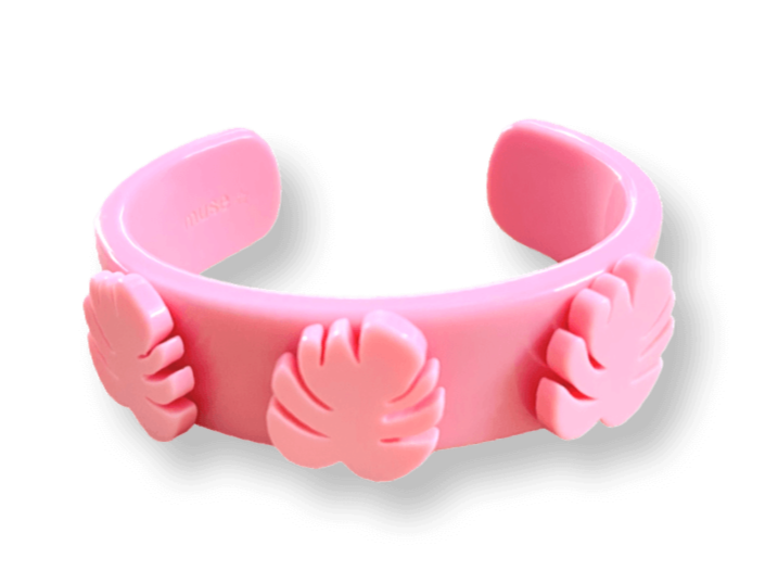 Monstera Palm Leaf Wide Cuff Bracelet