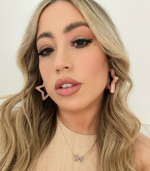 Crystal Star Hoop Earrings