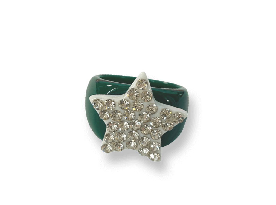 Classic Large Crystal Star Ring