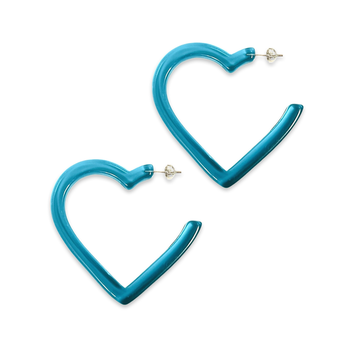 Large Acrylic Heart Hoop Earrings