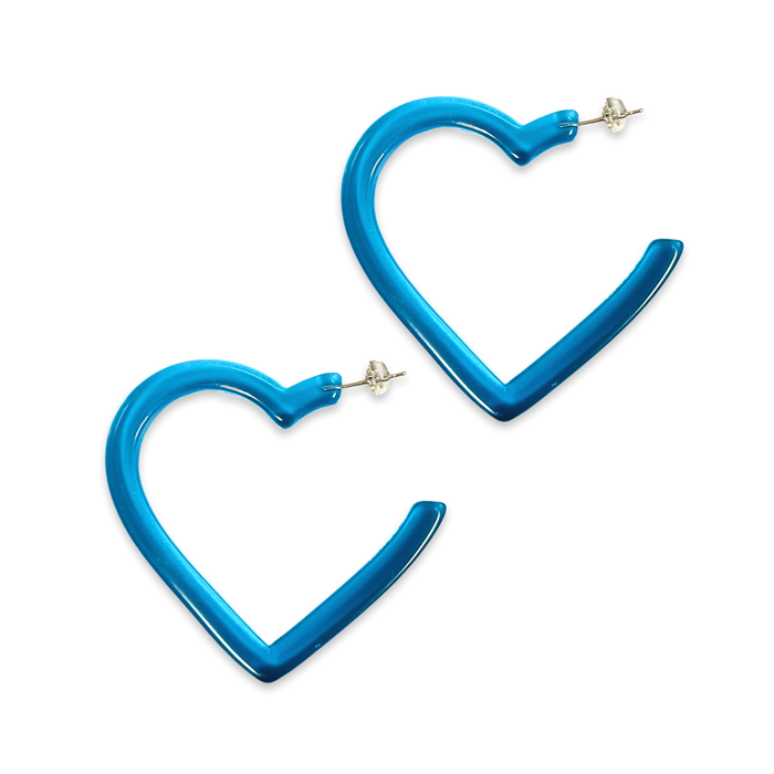 Large Acrylic Heart Hoop Earrings
