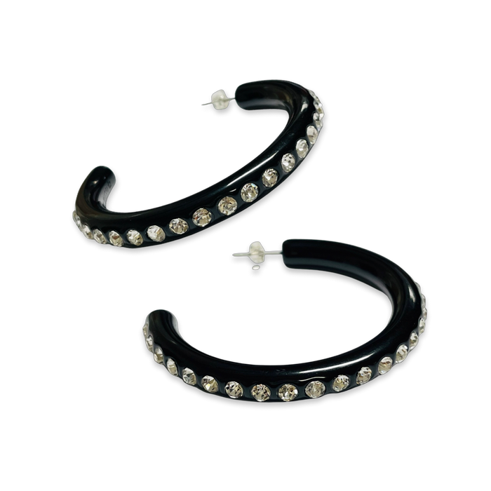 Extra Large Crystal Hoop Earrings