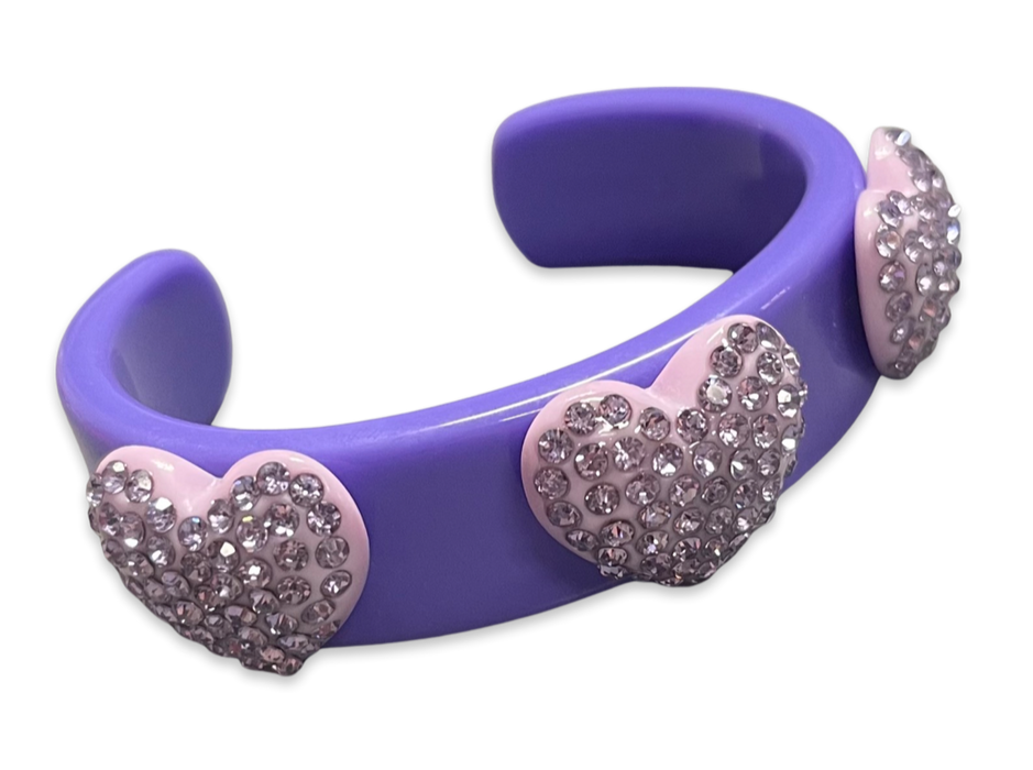 Crystal Heart Wide Cuff