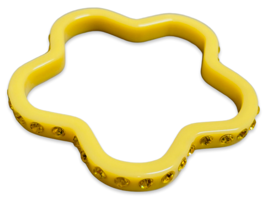 Flower Crystal Bangle Bracelet