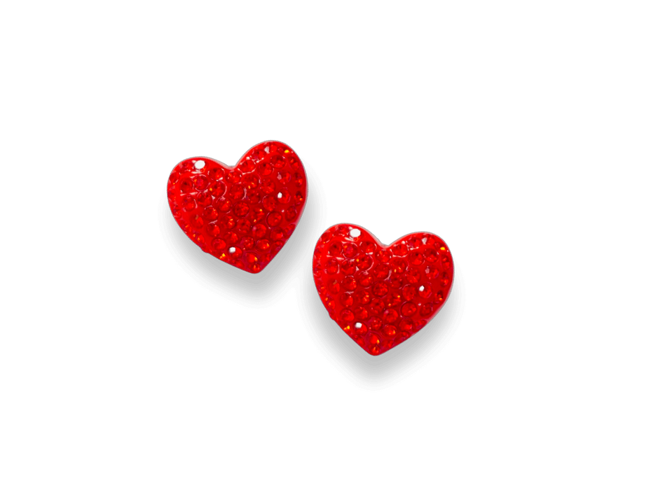 Large Crystal Heart Statement Stud Earrings