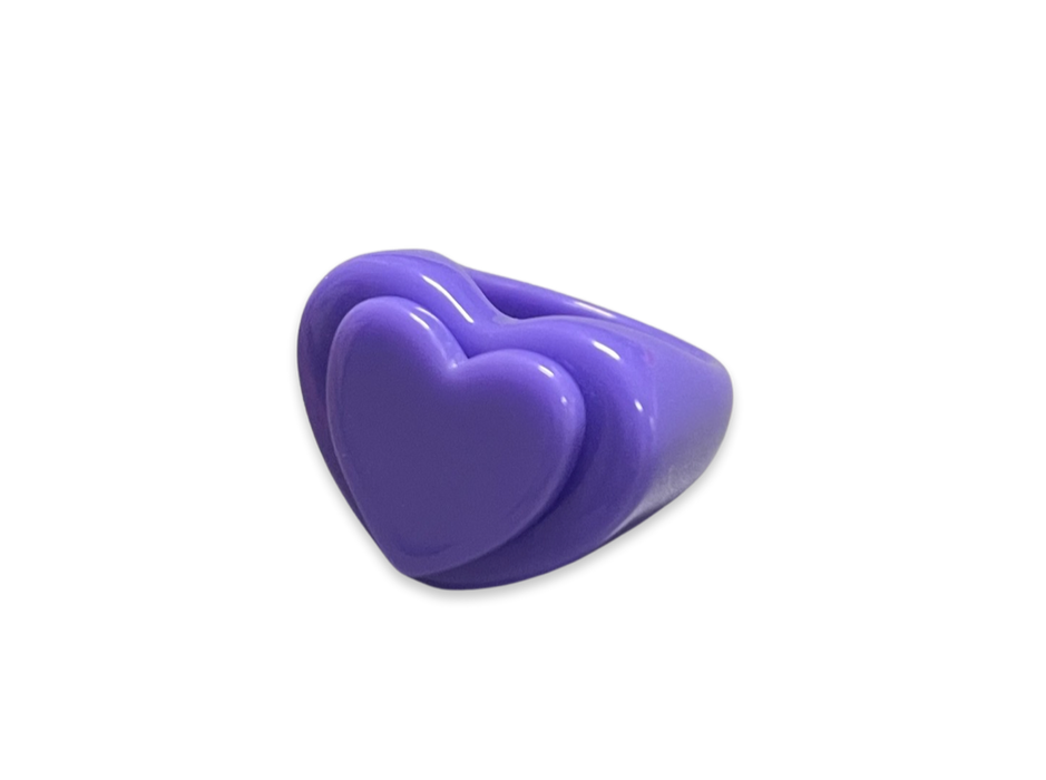 Double Heart Base Ring