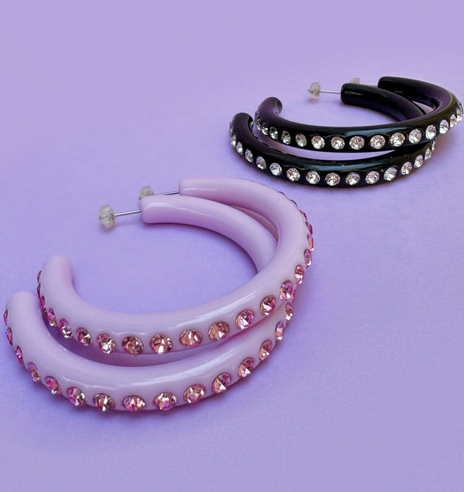 Extra Large Crystal Hoop Earrings