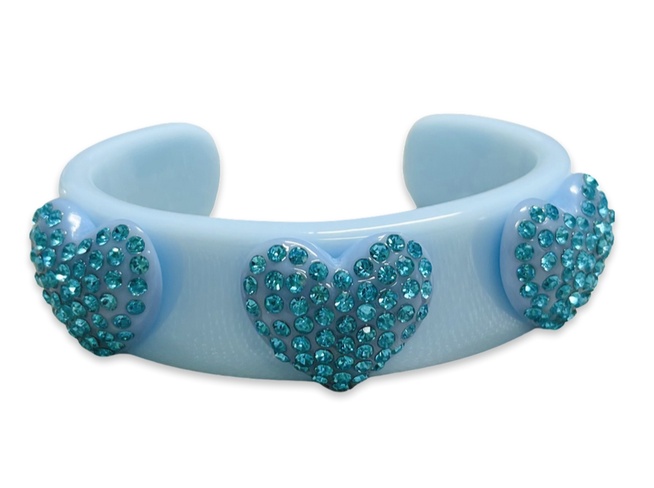Crystal Heart Wide Cuff