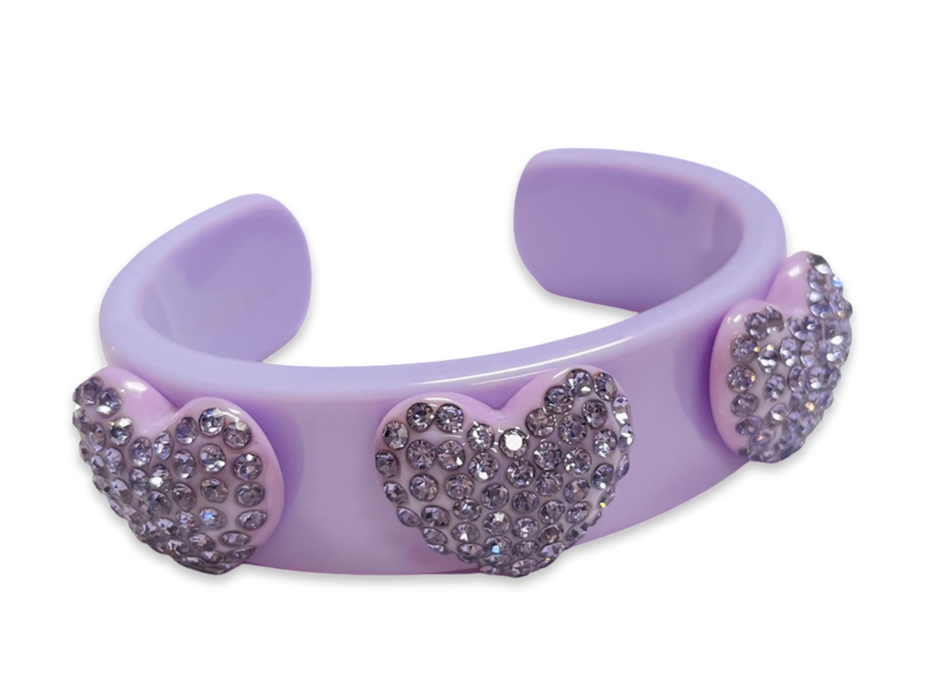 Crystal Heart Wide Cuff