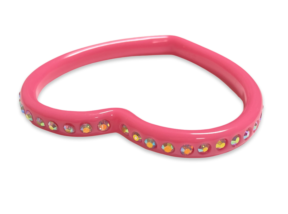 Crystal Heart Bangle Bracelet