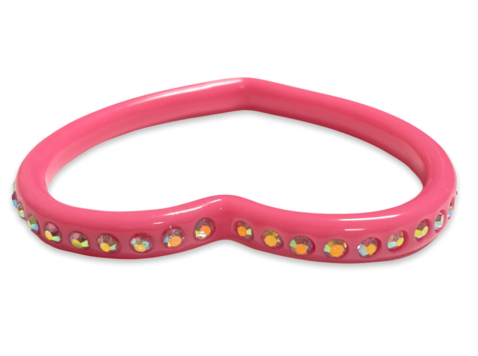 Crystal Heart Bangle Bracelet