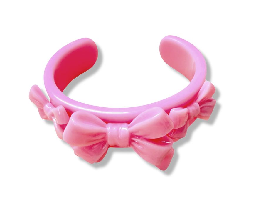 Ribbon Bow Wide Cuff Bracelet