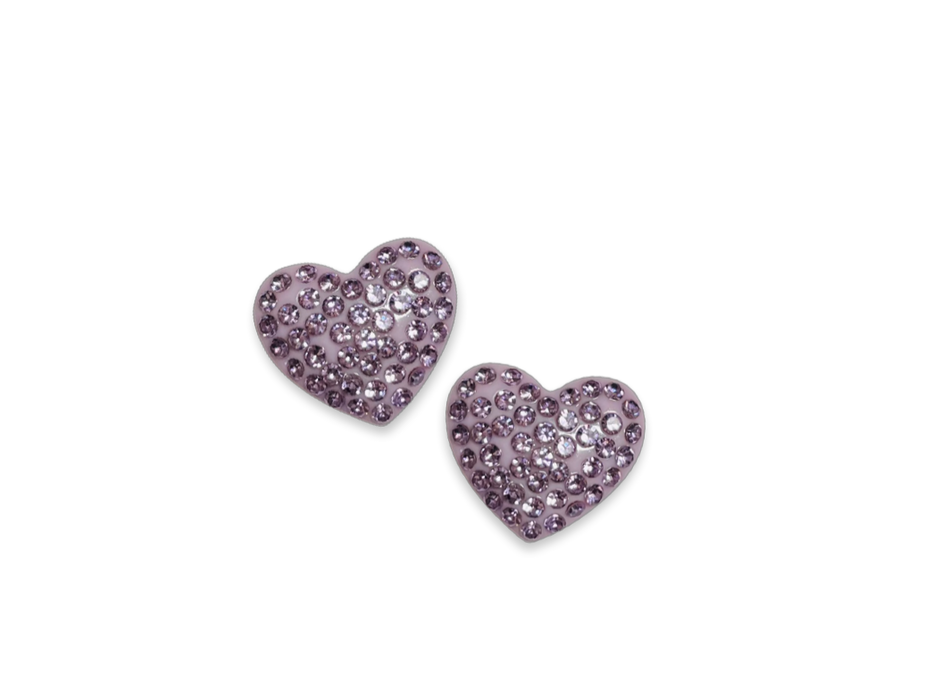 Small Crystal Heart Statement Stud Earrings