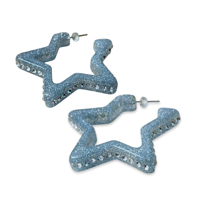 Crystal Star Hoop Earrings