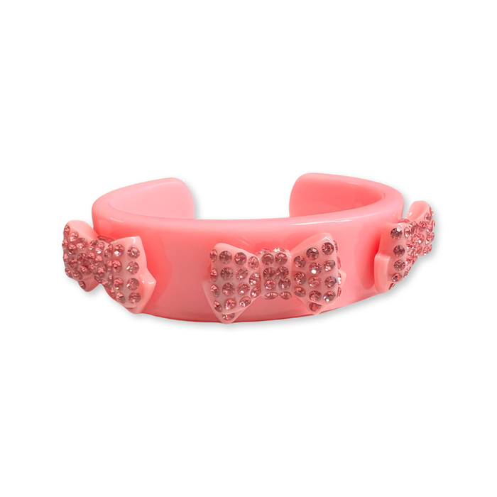 Crystal Bow Wide Cuff Bracelet