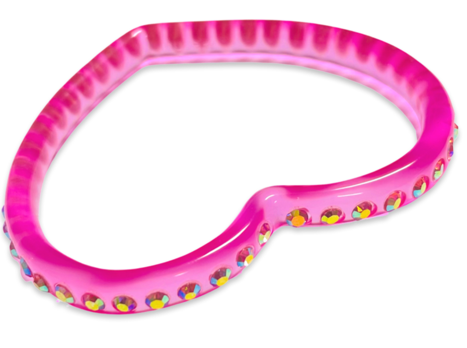 Crystal Heart Bangle Bracelet