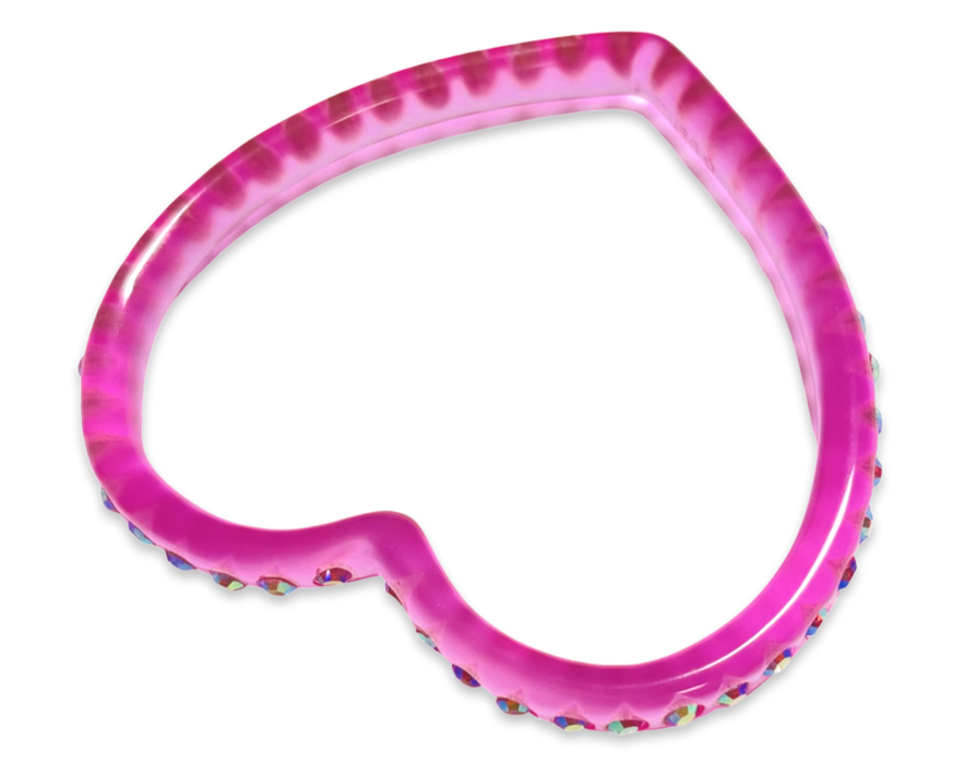 Crystal Heart Bangle Bracelet