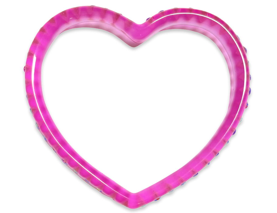 Crystal Heart Bangle Bracelet