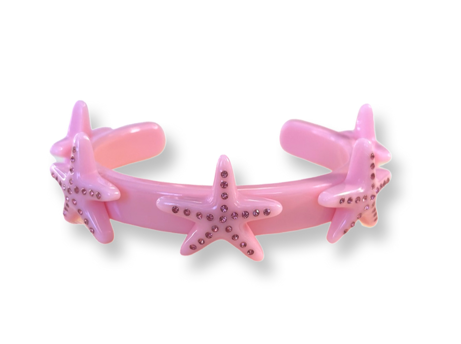 Crystal Starfish Thin Cuff Bracelet