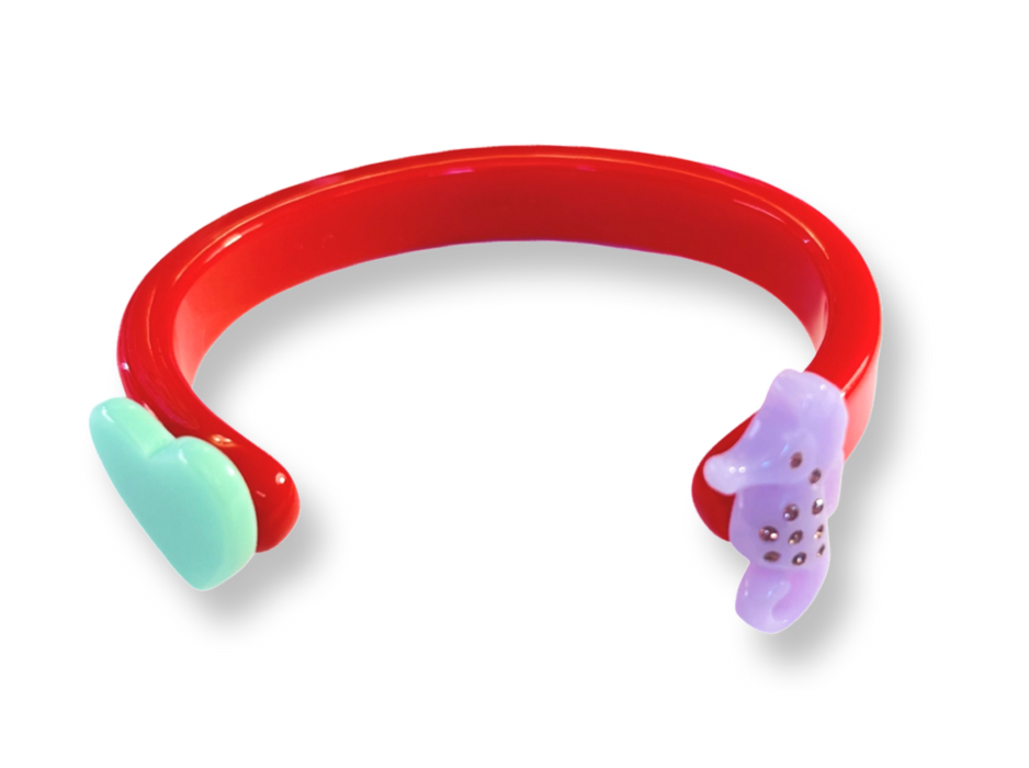 Sea Horse Heart Thin Cuff Bracelet