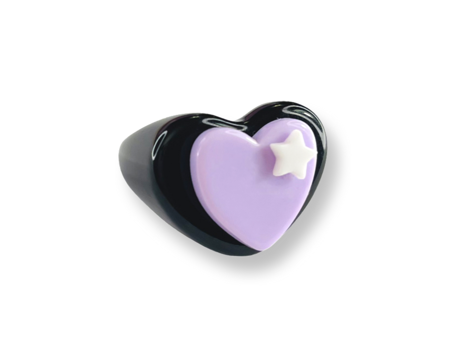 Star Accent Heart Ring