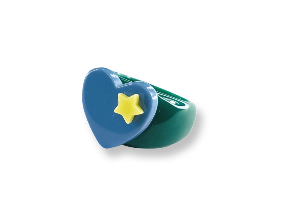 Heart Star Accent Classic Ring