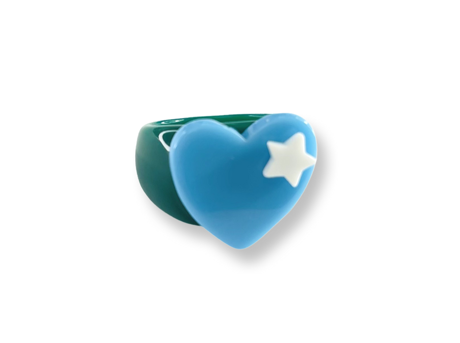 Heart Star Accent Classic Ring