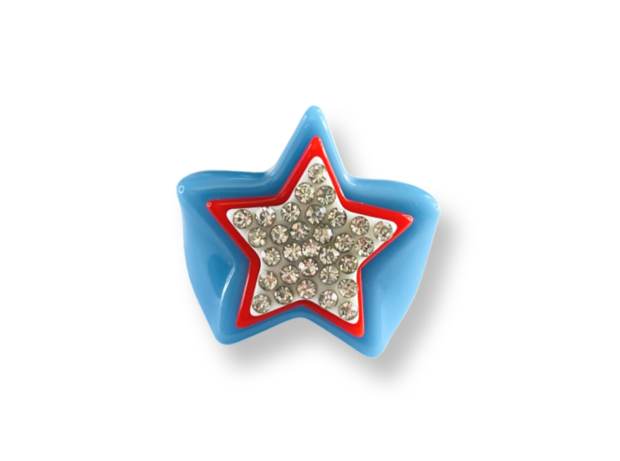 Layered Crystal Star Ring