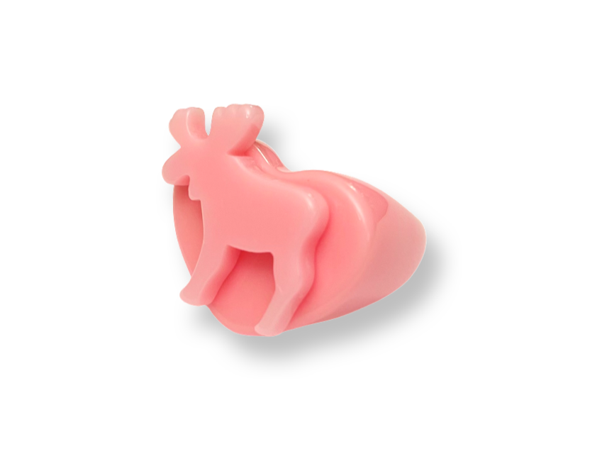 Pink Moose Heart Ring