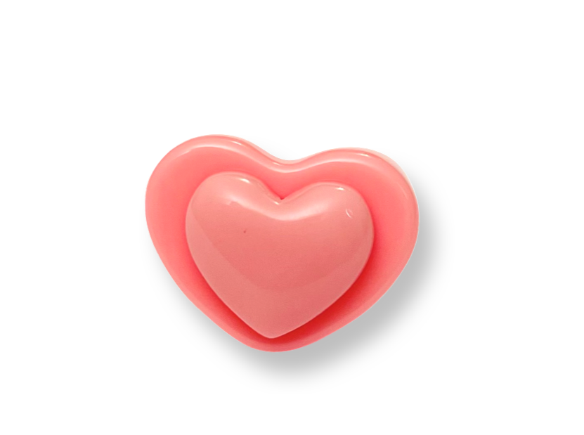 Small Puffy Heart On Heart Base Ring